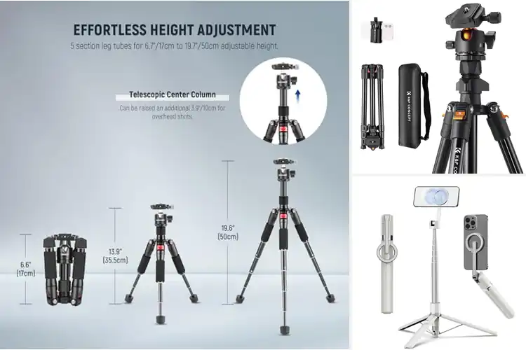 Detailed view of Best Portable Aluminum Travel Tripods